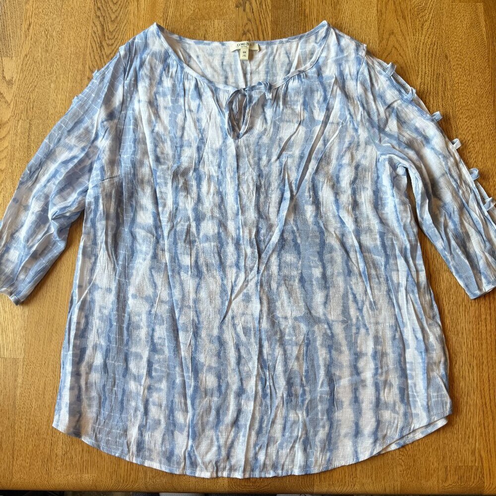 Como Blu Tie Dye Top Size 0X